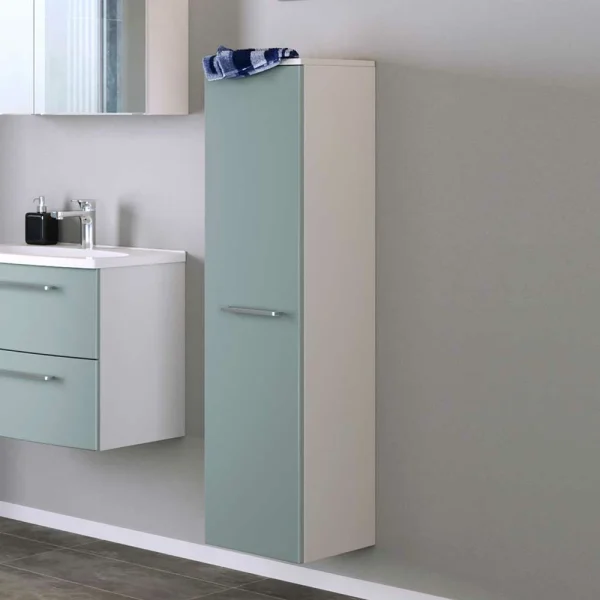 1-türiger Badezimmer-Schrank In Grüngrau & Weiß – Cretra 3