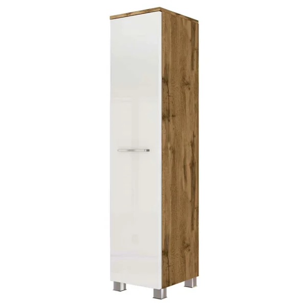 1-türiger Badschrank In Weiß Hochglänzend – Keiran 1
