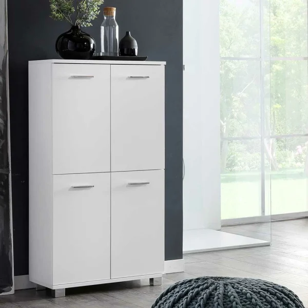 117 Cm Hohes Türen Highboard In Weiß – Enres 3