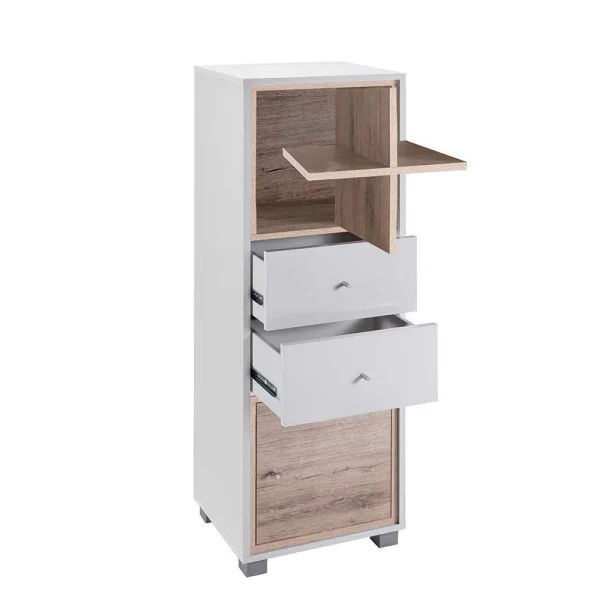 124cm Badschrank In Weiß Wildeiche – Yuliva 4