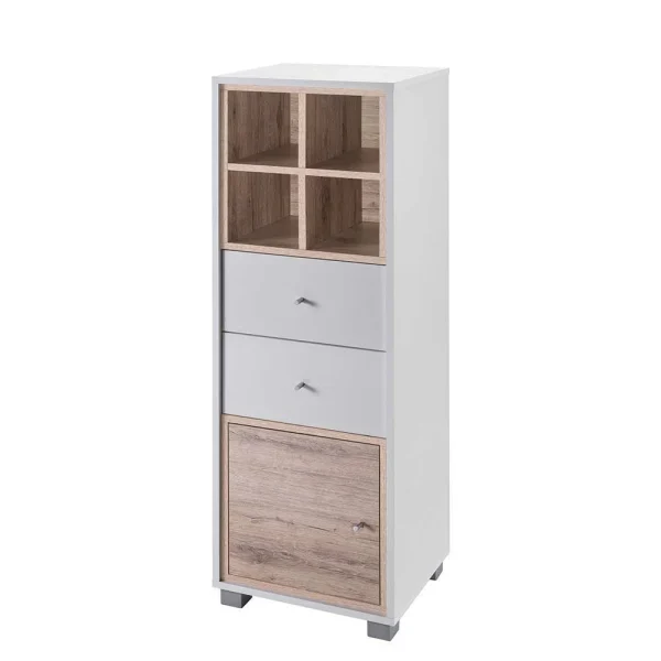124cm Badschrank In Weiß Wildeiche – Yuliva 1