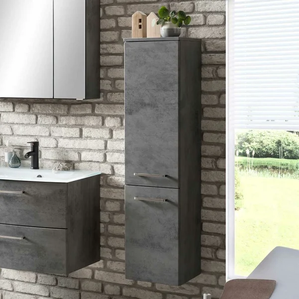 135 Cm Hoher Bad Midischrank In Dunklem Grau – Dastroz 3