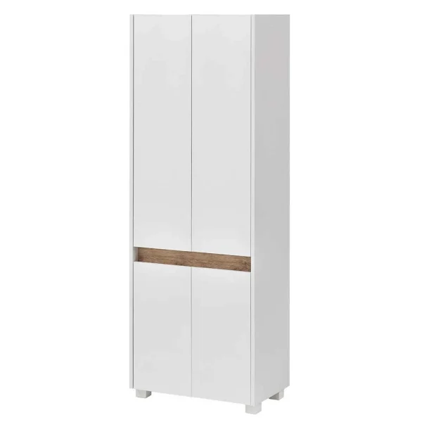 165cm Hoher 4-türiger Badschrank In Weiß – Etravia 1