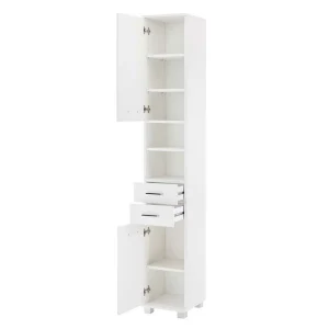 194 Cm Hoher Badschrank In Weiß – Enres 12