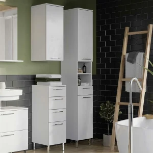 2-türiger Badezimmer-Hochschrank Mit Schublade – Maiksena 10