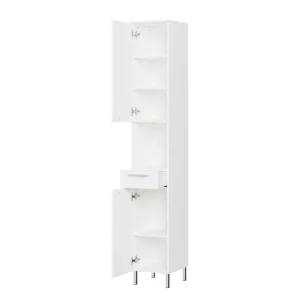 2-türiger Badezimmer-Hochschrank Mit Schublade – Maiksena 14