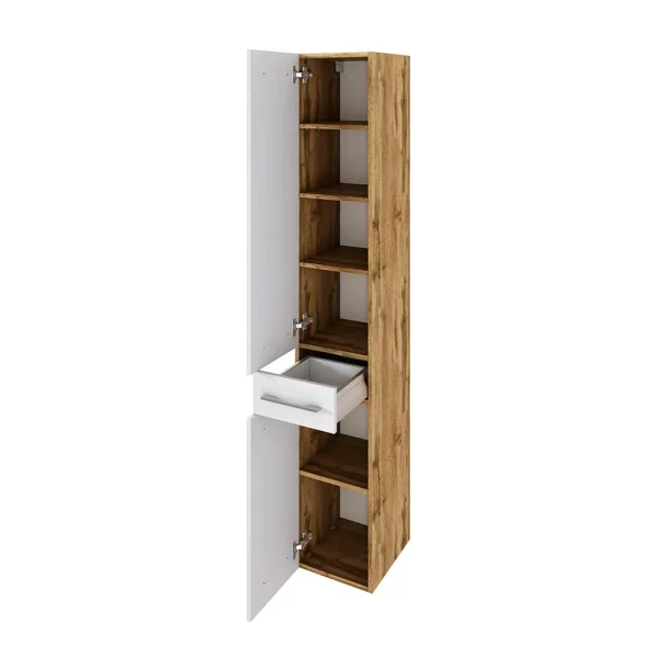 2-türiger Badezimmer-Hochschrank Zweifarbig – Yazemina 4
