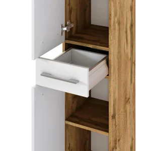 2-türiger Badezimmer-Hochschrank Zweifarbig – Yazemina 14