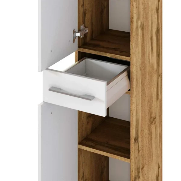 2-türiger Badezimmer-Hochschrank Zweifarbig – Yazemina 5