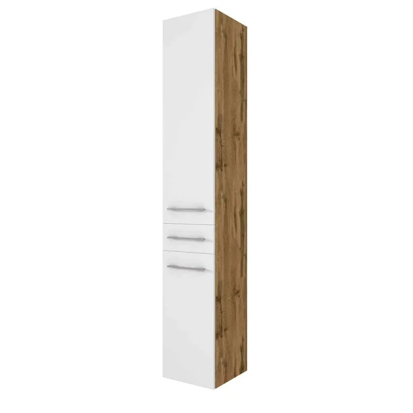 2-türiger Badezimmer-Hochschrank Zweifarbig – Yazemina 1