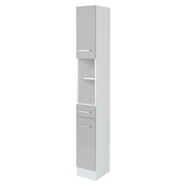 25x190x35 Bad Hochschrank In Hellem Grau – Girios I 1