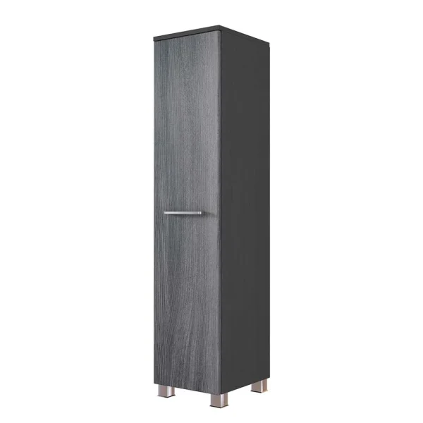 30x130x27 Bad Schrank In Grauem Eiche Dekor – Wirons 1
