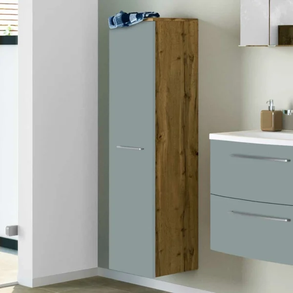 30x130x27 Badezimmer Schrank In Grün Grau – Utalia 3