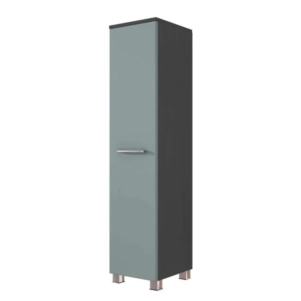 30x130x27 Badschrank Mit Front Grün Grau – Renuan 1