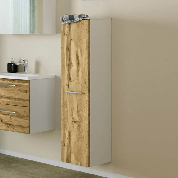 30x130x27 Badschrank Mit Wildeiche Front – Schanov 3