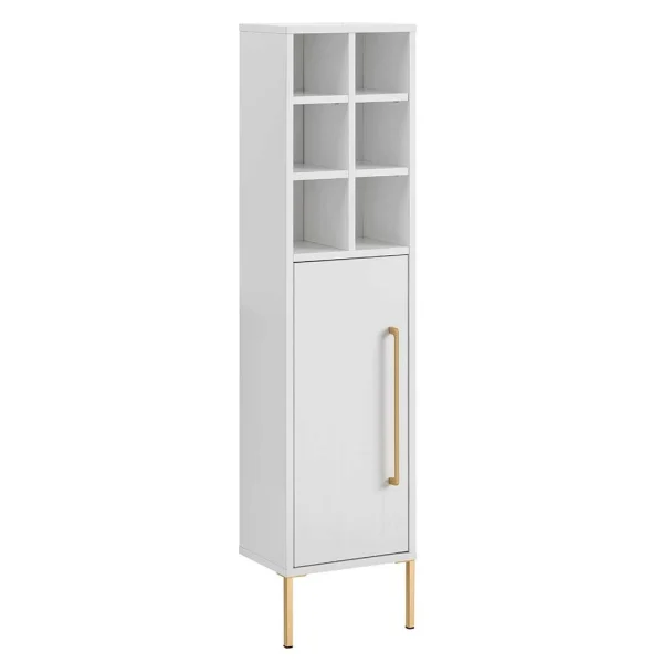 30x131x22 Badschrank In Weiß & Gold – Nuszaleva I 1
