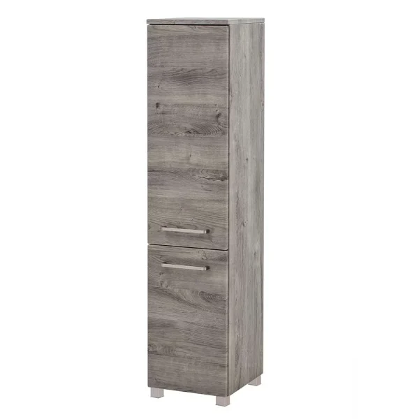 30x135x35 Bad Seitenschrank In Eiche Grau – Svegaria 1