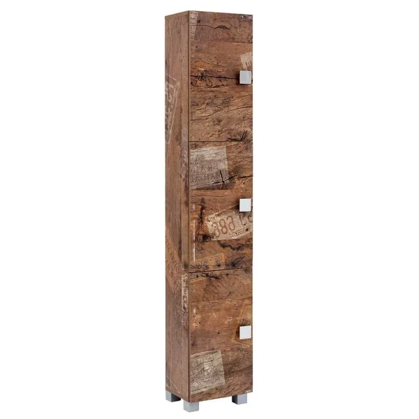30x168x23 Badezimmer Hochschrank 3-türig – Arolina 3