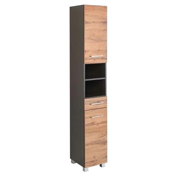 30x180x35 Bad Hochschrank Mit Wildeiche Front – Ishes 3
