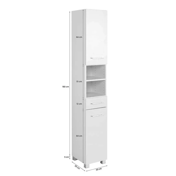 30x180x35 Bad Hochschrank Mit Wildeiche Front – Ishes 7
