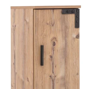 31x117x33 Badschrank In Fichte Grau Dekor – Dadros I 18