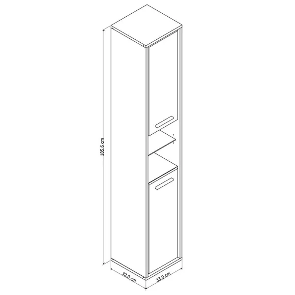 33x185x32 Bad Hochschrank Mit Beleuchtung LED – Manesia 6