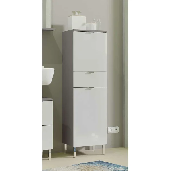 34x120x34 Hochglanz Badschrank In Weiß – Otrus 3