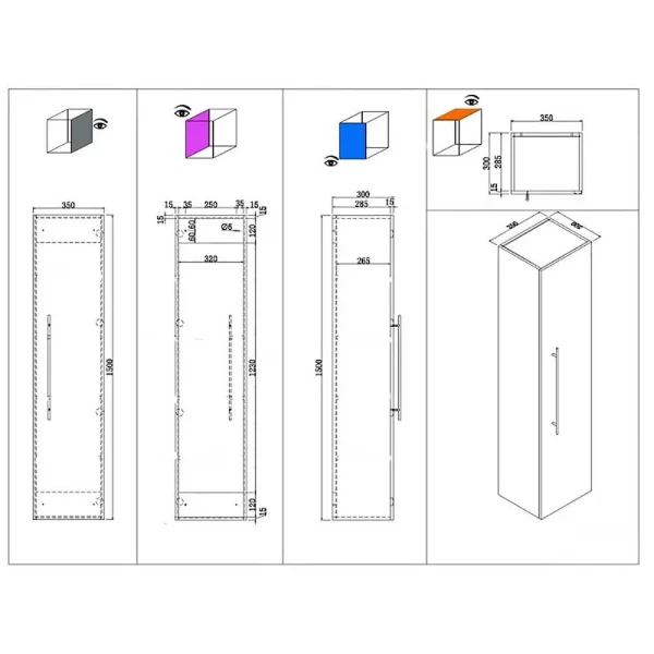 35x150x30 Bad Hängeschrank Mit 5 Böden – Vingos 7