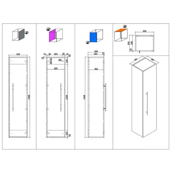 35x150x30 Badezimmer Schrank Hängend – Xavia 7