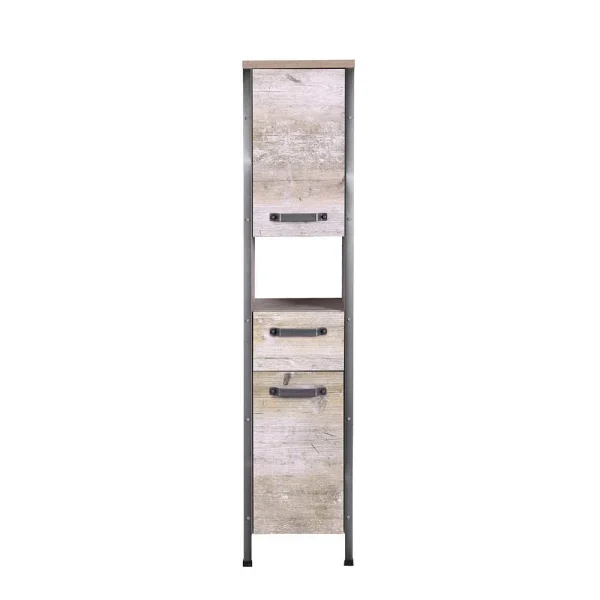 35×162 Bad Seitenschrank In Eiche Grau – Merit 3