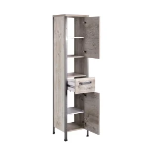 35×162 Bad Seitenschrank In Eiche Grau – Merit 12