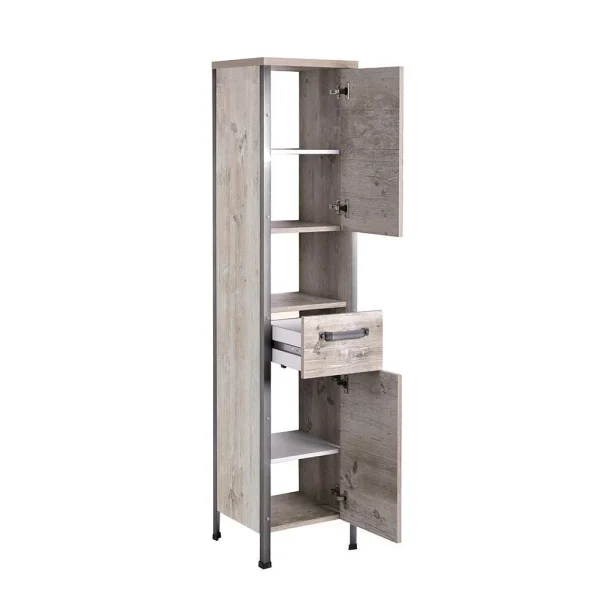 35×162 Bad Seitenschrank In Eiche Grau – Merit 4