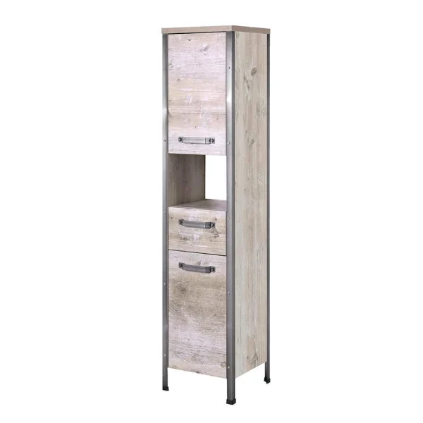 35×162 Bad Seitenschrank In Eiche Grau – Merit 1