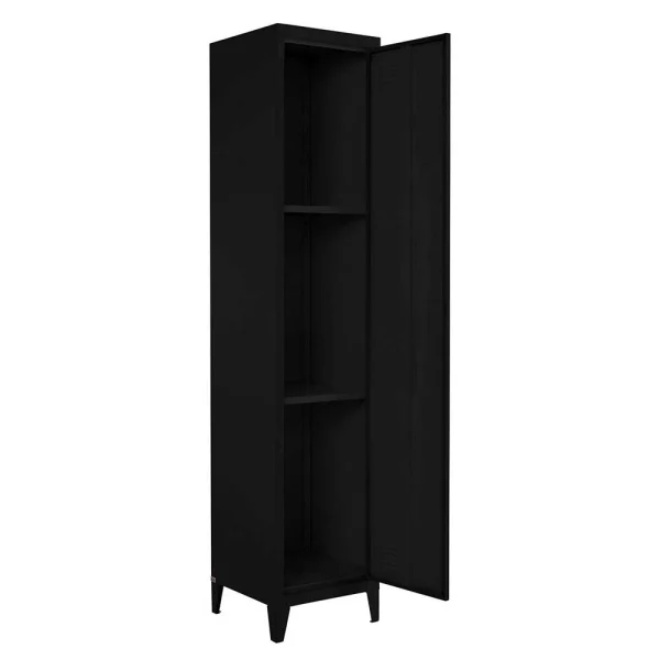 38x180x38 1-türiger Metallspind In Schwarz – Trio 4