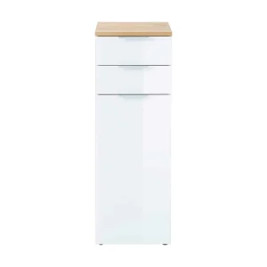 39x112x34 Badschrank In Weiß & Eiche – Etosia 12
