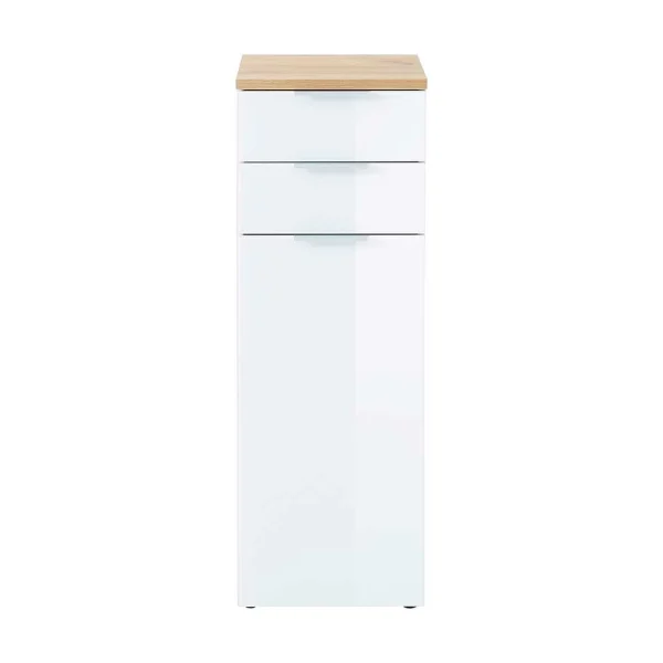 39x112x34 Badschrank In Weiß & Eiche – Etosia 4