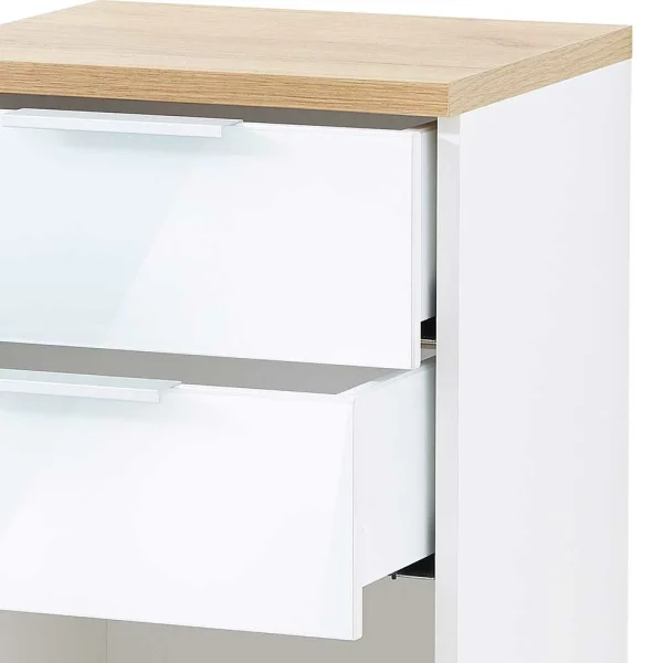 39x112x34 Badschrank In Weiß & Eiche – Etosia 6