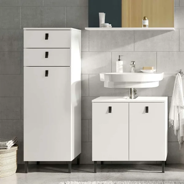 39x119x35 Cm Badschrank Mit Zwei Schubladen – Sudessa 7