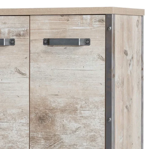 4-türiges Bad Highboard In Eiche Grau – Merit 6