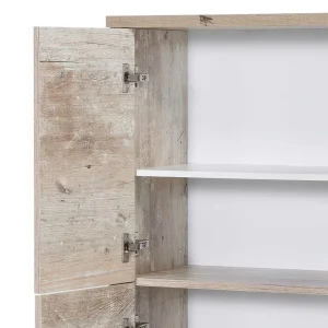 4-türiges Bad Highboard In Eiche Grau – Merit 18