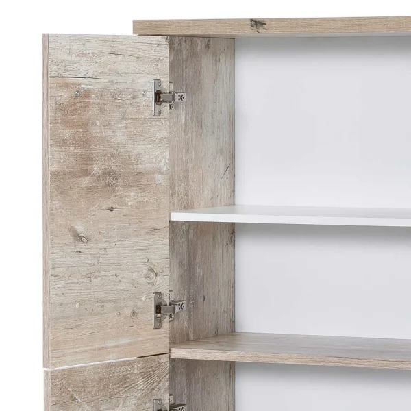 4-türiges Bad Highboard In Eiche Grau – Merit 7