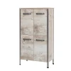 4-türiges Bad Highboard In Eiche Grau – Merit 22