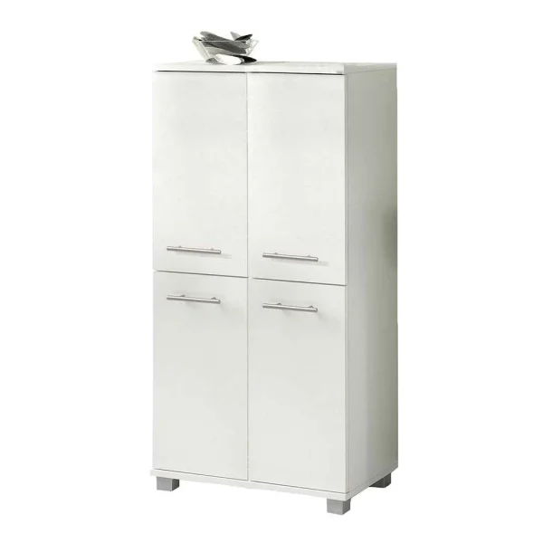 4-türiges Badezimmer Highboard In Weiß – Amassa 1
