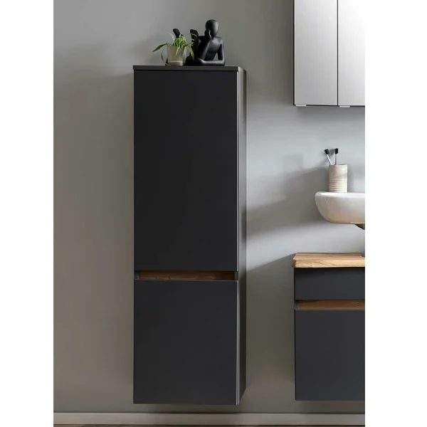 40x135x35 2-türiger Badschrank In Dunkelgrau – Agiruan 3