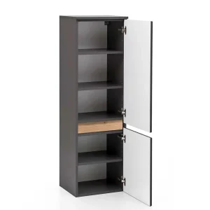 40x135x35 2-türiger Badschrank In Dunkelgrau – Agiruan 12