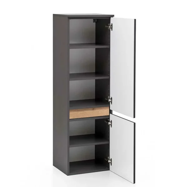 40x135x35 2-türiger Badschrank In Dunkelgrau – Agiruan 4