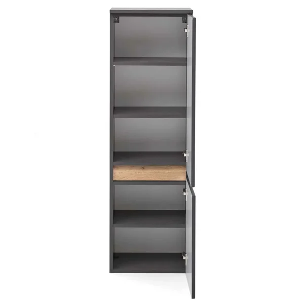 40x135x35 2-türiger Badschrank In Dunkelgrau – Agiruan 5