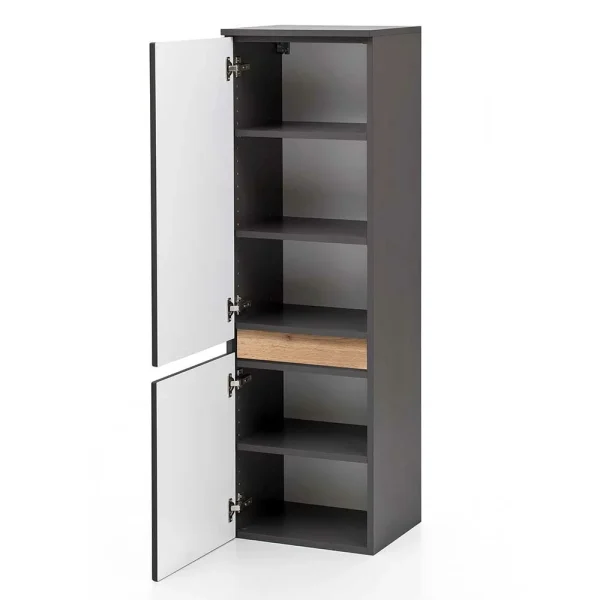 40x135x35 2-türiger Badschrank In Dunkelgrau – Agiruan 6