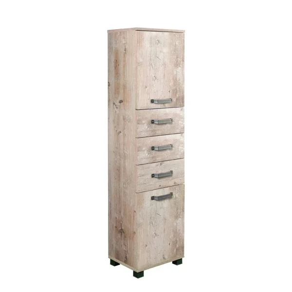 40×164 Bad Beistellschrank In Eiche Grau – Mosnito 3