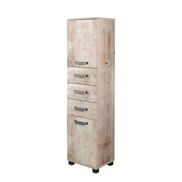 40×164 Bad Beistellschrank In Eiche Grau – Mosnito 1